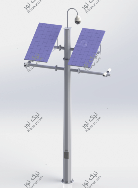 دکل دوربین و پنل سولار